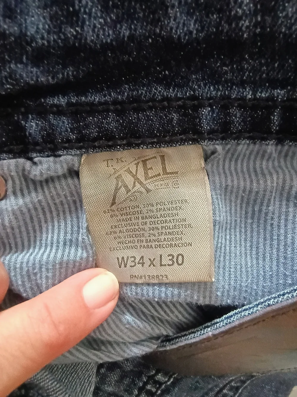 TK Axel Men's W34 L30 Straight Leg Stretch Jeans Medium Wash Blue Denim Pants